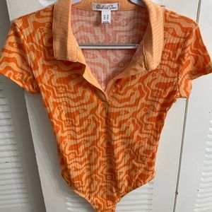 Orange Bodysuit 70s style